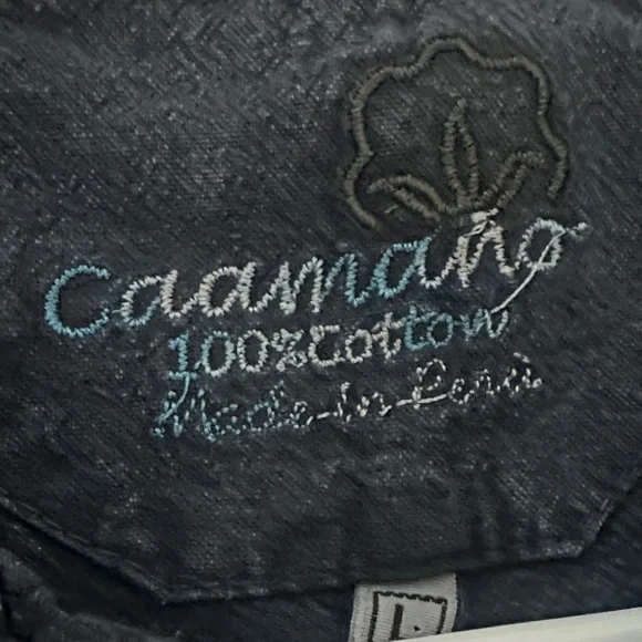 Large 100% Cotton Blue Denim Button-Up Shirt Boho tribal vibes super cute - Picture 3 of 17